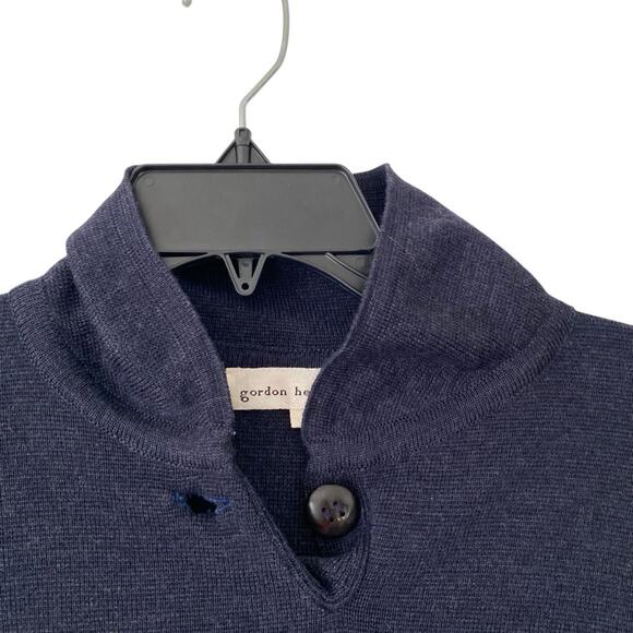 Gordon Henderson Vintage Merino Wool Sweater Navy Blue size large - Picture 2 of 8